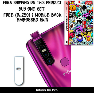 ARBAN Camera Lens Protector for Infinix S5 Pro FREE 1 3D EMBOSSED SKIN FOR MOBILE BACK WITH CUT C1S039(Pack of 1)