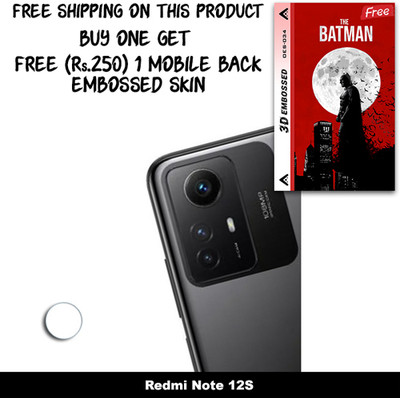SOMTONE Camera Lens Protector for Redmi Note 12S FREE 1 3D EMBOSSED SKIN FOR MOBILE BACK WITH CUT C1S034(Pack of 1)