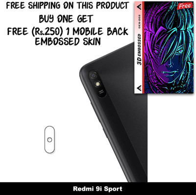 SOMTONE Camera Lens Protector for Redmi 9i Sport FREE 1 3D EMBOSSED SKIN FOR MOBILE BACK WITH CUT C1S002(Pack of 1)