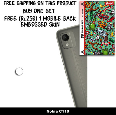 SOMTONE Camera Lens Protector for Nokia C110 FREE 1 3D EMBOSSED SKIN FOR MOBILE BACK WITH CUT C1S018(Pack of 1)