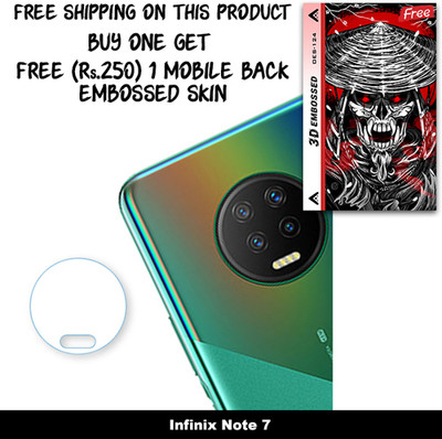 SOMTONE Camera Lens Protector for Infinix Note 7 FREE 1 3D EMBOSSED SKIN FOR MOBILE BACK WITH CUT C1S124(Pack of 1)