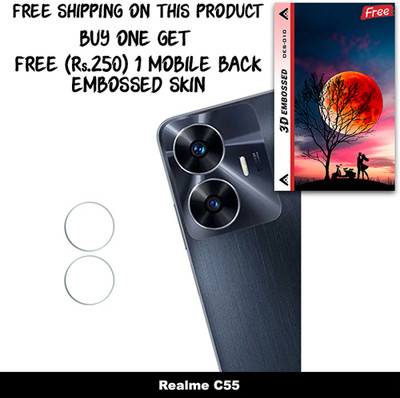 SOMTONE Camera Lens Protector for Realme C55 FREE 1 3D EMBOSSED SKIN FOR MOBILE BACK WITH CUT C1S010(Pack of 1)