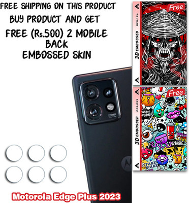 SOMTONE Camera Lens Protector for Motorola Edge Plus 2023 WITH FREE 500 RUPEES 2 3D EMBOSSED SKIN FOR MOBILE BACK CS124(Pack of 3)
