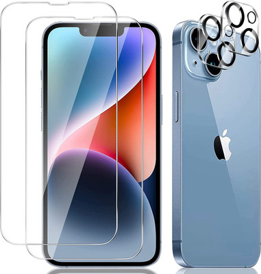CASEKOO Camera Lens Protector for iPhone 14 2Pc, With Screen Protector 2Pc(Pack of 4)