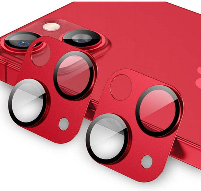 casual need Camera Lens Protector for Compatible for iPhone 13 / iPhone 13 Mini, Premium Metal and Tempered Glass Strong Adhesion HD Anti-Scratch Full Coverage [No Affect on Night Shots] - Red(Pack of 2)