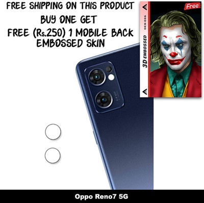 SOMTONE Camera Lens Protector for Oppo Reno7 5G FREE 1 3D EMBOSSED SKIN FOR MOBILE BACK WITH CUT C1S026(Pack of 1)