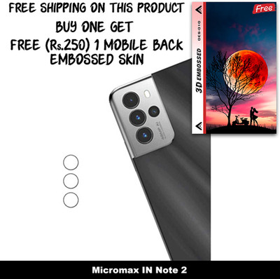 SOMTONE Camera Lens Protector for Micromax IN Note 2 FREE 1 3D EMBOSSED SKIN FOR MOBILE BACK WITH CUT C1S010(Pack of 1)