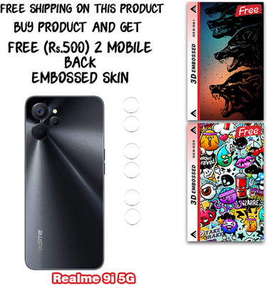 SOMTONE Camera Lens Protector for Realme 9i 5G WITH FREE 500 RUPEES 2 3D EMBOSSED SKIN FOR MOBILE BACK CS061(Pack of 3)