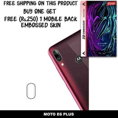 ARBAN Camera Lens Protector for MOTO E6 PLUS FREE 1 3D EMBOSSED SKIN FOR MOBILE BACK WITH CUT C1S002(Pack of 1)