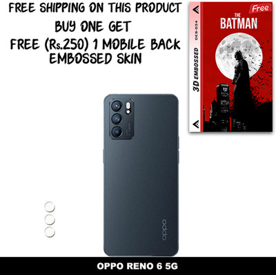 ARBAN Camera Lens Protector for OPPO RENO 6 5G FREE 1 3D EMBOSSED SKIN FOR MOBILE BACK WITH CUT C1S034(Pack of 1)