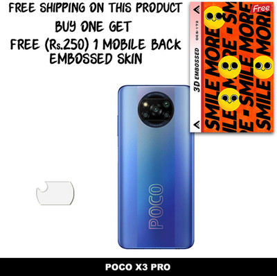 SOMTONE Camera Lens Protector for POCO X3 PRO FREE 1 3D EMBOSSED SKIN FOR MOBILE BACK WITH CUT C1S172(Pack of 1)