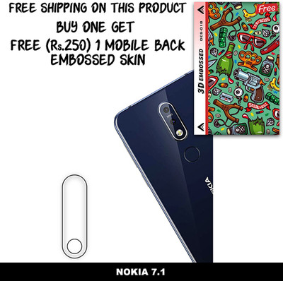 SOMTONE Camera Lens Protector for NOKIA 7.1 FREE 1 3D EMBOSSED SKIN FOR MOBILE BACK WITH CUT C1S018(Pack of 1)