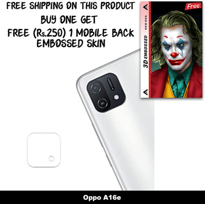 SOMTONE Camera Lens Protector for Oppo A16e FREE 1 3D EMBOSSED SKIN FOR MOBILE BACK WITH CUT C1S026(Pack of 1)