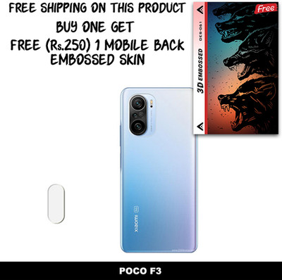 SOMTONE Camera Lens Protector for POCO F3 FREE 1 3D EMBOSSED SKIN FOR MOBILE BACK WITH CUT C1S061(Pack of 1)