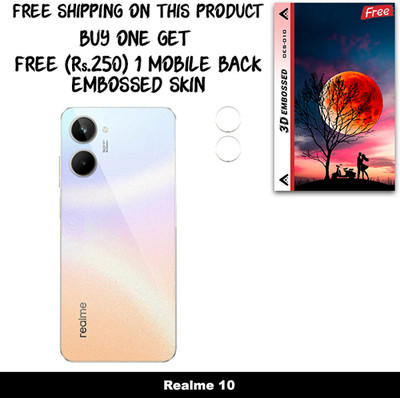 SOMTONE Camera Lens Protector for Realme 10 FREE 1 3D EMBOSSED SKIN FOR MOBILE BACK WITH CUT C1S010(Pack of 1)