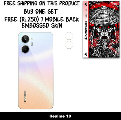 SOMTONE Camera Lens Protector for Realme 10 FREE 1 3D EMBOSSED SKIN FOR MOBILE BACK WITH CUT C1S124(Pack of 1)