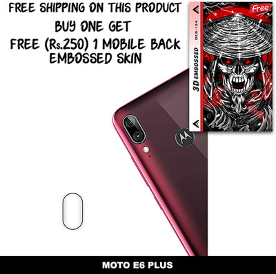 SOMTONE Camera Lens Protector for MOTO E6 PLUS FREE 1 3D EMBOSSED SKIN FOR MOBILE BACK WITH CUT C1S124(Pack of 1)