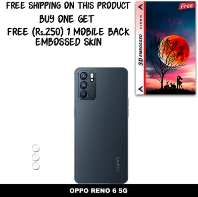 ARBAN Camera Lens Protector for OPPO RENO 6 5G FREE 1 3D EMBOSSED SKIN FOR MOBILE BACK WITH CUT C1S010(Pack of 1)