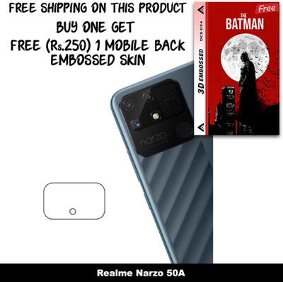 ARBAN Camera Lens Protector for Realme Narzo 50A FREE 1 3D EMBOSSED SKIN FOR MOBILE BACK WITH CUT C1S034(Pack of 1)