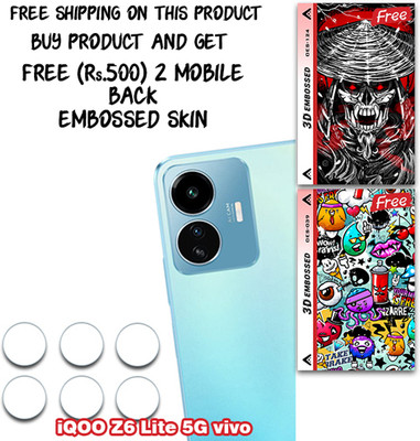 SOMTONE Camera Lens Protector for Vivo iQOO Z6 Lite 5GWITH FREE 500 RUPEES 2 3D EMBOSSED SKIN FOR MOBILE BACK CS124(Pack of 3)