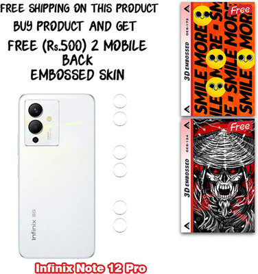 ARBAN Camera Lens Protector for Infinix Note 12 Pro WITH FREE 500 RUPEES 2 3D EMBOSSED SKIN FOR MOBILE BACK CS172(Pack of 3)