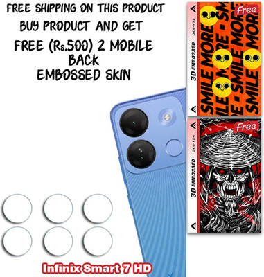ARBAN Camera Lens Protector for Infinix Smart 7 HD WITH FREE 500 RUPEES 2 3D EMBOSSED SKIN FOR MOBILE BACK CS172(Pack of 3)