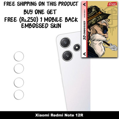 ARBAN Camera Lens Protector for Xiaomi Redmi Note 12R, 2 CAMERA LENS PROTECTOR WITH 1 FREE 3D EMBOSSED SKIN FOR MOBILE BACK C2S001(Pack of 2)