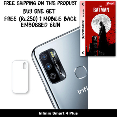 SOMTONE Camera Lens Protector for Infinix Smart 4 Plus FREE 1 3D EMBOSSED SKIN FOR MOBILE BACK WITH CUT C1S034(Pack of 1)