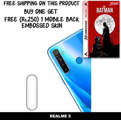 ARBAN Camera Lens Protector for REALME 5 FREE 1 3D EMBOSSED SKIN FOR MOBILE BACK WITH CUT C1S034(Pack of 1)