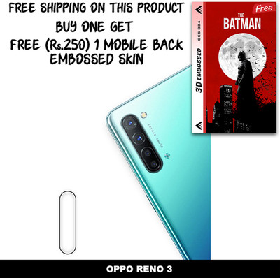 SOMTONE Camera Lens Protector for OPPO RENO 3 FREE 1 3D EMBOSSED SKIN FOR MOBILE BACK WITH CUT C1S034(Pack of 1)