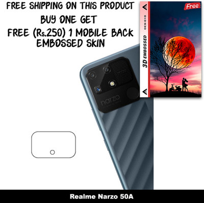 ARBAN Camera Lens Protector for Realme Narzo 50A FREE 1 3D EMBOSSED SKIN FOR MOBILE BACK WITH CUT C1S010(Pack of 1)