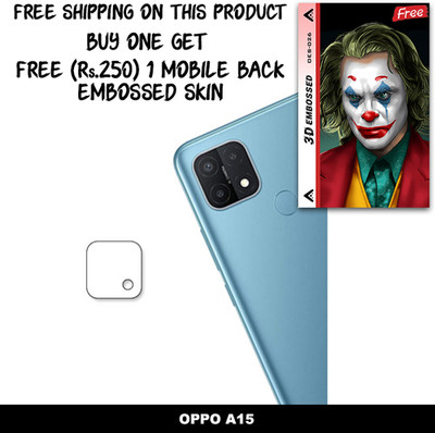 SOMTONE Camera Lens Protector for OPPO A15 FREE 1 3D EMBOSSED SKIN FOR MOBILE BACK WITH CUT C1S026(Pack of 1)