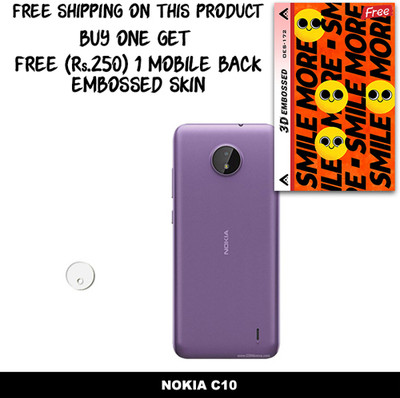 SOMTONE Camera Lens Protector for NOKIA C10 FREE 1 3D EMBOSSED SKIN FOR MOBILE BACK WITH CUT C1S172(Pack of 1)