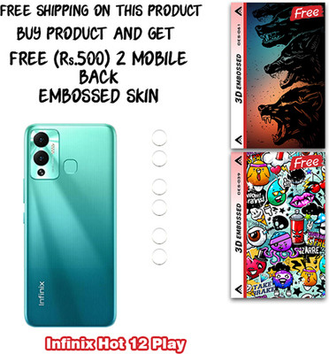 ARBAN Camera Lens Protector for Infinix Hot 12 Play WITH FREE 500 RUPEES 2 3D EMBOSSED SKIN FOR MOBILE BACK CS061(Pack of 3)