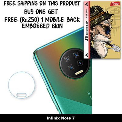 SOMTONE Camera Lens Protector for Infinix Note 7 FREE 1 3D EMBOSSED SKIN FOR MOBILE BACK C1S001(Pack of 1)