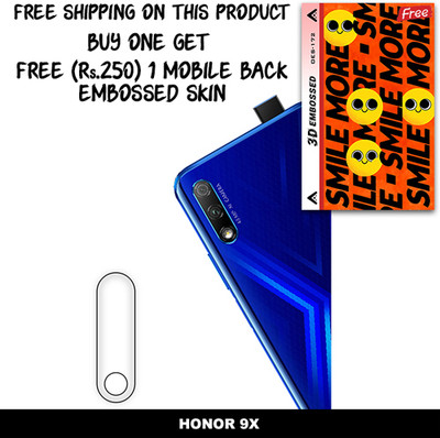 SOMTONE Camera Lens Protector for HONOR 9X FREE 1 3D EMBOSSED SKIN FOR MOBILE BACK WITH CUT C1S172(Pack of 1)