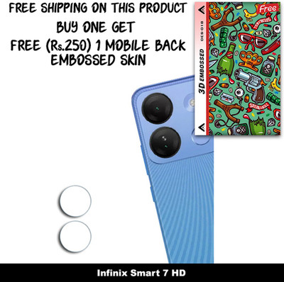 SOMTONE Camera Lens Protector for Infinix Smart 7 HD FREE 1 3D EMBOSSED SKIN FOR MOBILE BACK WITH CUT C1S018(Pack of 1)