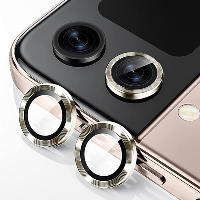 A3sprime Camera Lens Protector for Samsung Galaxy Z Flip4 5G, |Full Coverage 9H Surface Hardness Tempered Glass with Metal Ring Guard Camera Protector|(Pack of 2)