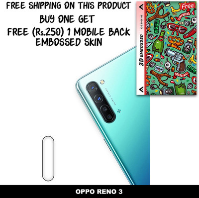 ARBAN Camera Lens Protector for OPPO RENO 3 FREE 1 3D EMBOSSED SKIN FOR MOBILE BACK WITH CUT C1S018(Pack of 1)