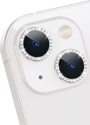 CHICCASA Camera Lens Protector for iPhone 13 Silver Diamond camera Ring(Pack of 2)