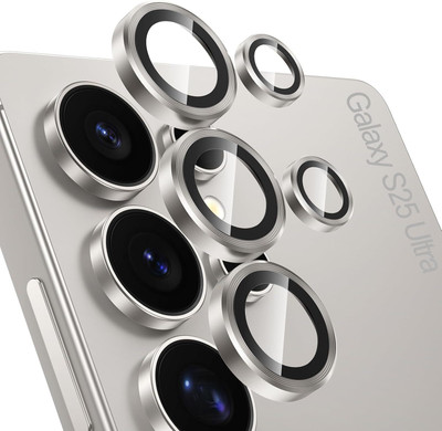 BOGATO™ Back Camera Lens Glass Protector for Samsung Galaxy S25 Ultra (Titanium Gray)(Pack of: 5)