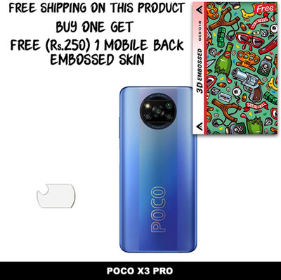 ARBAN Camera Lens Protector for POCO X3 PRO FREE 1 3D EMBOSSED SKIN FOR MOBILE BACK WITH CUT C1S018(Pack of 1)