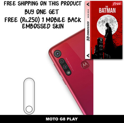 ARBAN Camera Lens Protector for MOTO G8 PLAY FREE 1 3D EMBOSSED SKIN FOR MOBILE BACK WITH CUT C1S034(Pack of 1)