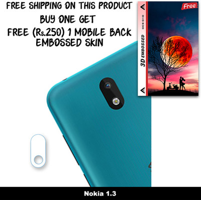 SOMTONE Camera Lens Protector for Nokia 1.3 FREE 1 3D EMBOSSED SKIN FOR MOBILE BACK WITH CUT C1S010(Pack of 1)