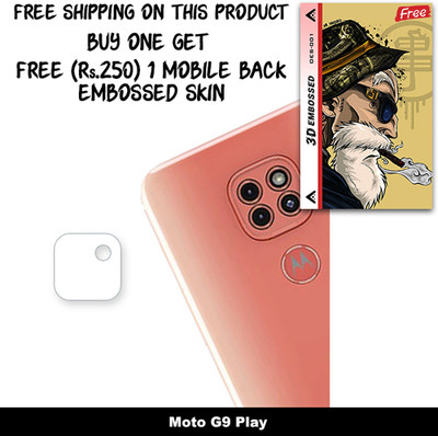 SOMTONE Camera Lens Protector for Moto G9 Play FREE 1 3D EMBOSSED SKIN FOR MOBILE BACK C1S001(Pack of 1)