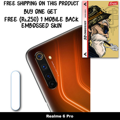 SOMTONE Camera Lens Protector for Realme 6 Pro FREE 1 3D EMBOSSED SKIN FOR MOBILE BACK C1S001(Pack of 1)