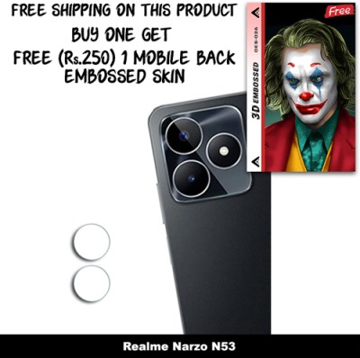 ARBAN Camera Lens Protector for Realme Narzo N53 FREE 1 3D EMBOSSED SKIN FOR MOBILE BACK WITH CUT C1S026(Pack of 1)