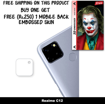 ARBAN Camera Lens Protector for Realme C12 FREE 1 3D EMBOSSED SKIN FOR MOBILE BACK WITH CUT C1S026(Pack of 1)