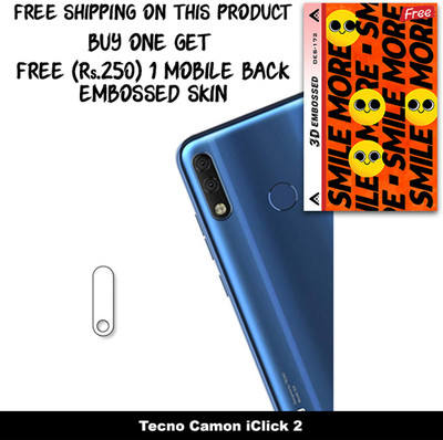 SOMTONE Camera Lens Protector for Tecno Camon iClick 2 FREE 1 3D EMBOSSED SKIN FOR MOBILE BACK WITH CUT C1S172(Pack of 1)