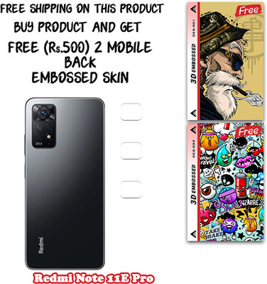 SOMTONE Camera Lens Protector for Redmi Note 11E Pro WITH FREE 500 RUPEES 2 3D EMBOSSED SKIN FOR MOBILE BACK CS001(Pack of 3)